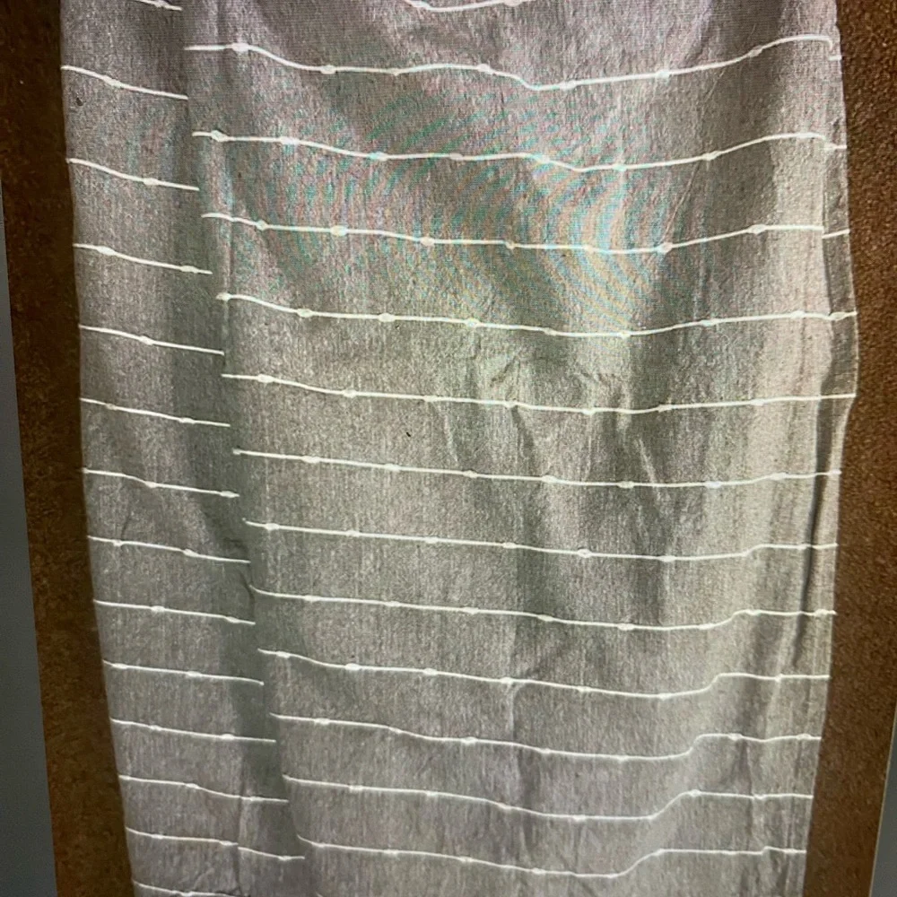Grey and White Cloth Shower Curtain